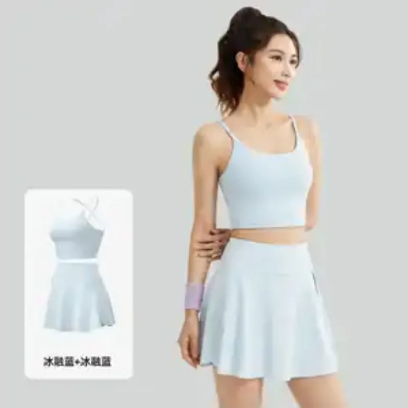 Women High Waist Yoga Skirt Quick Dry Tennis Skirt Sports Workout Running Fitness Short Skirt
