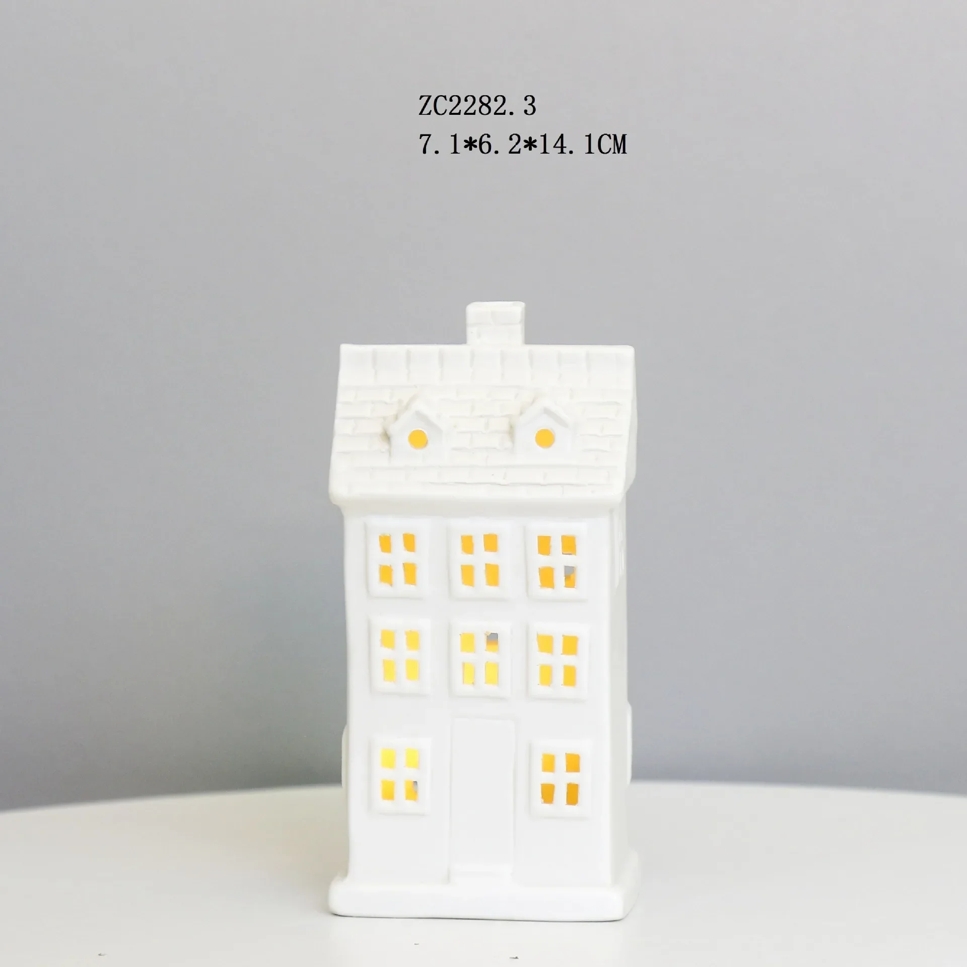 Ceramic Hollowed Out House LED Lamp Handicrafts New European Style Decorations Creative Christmas