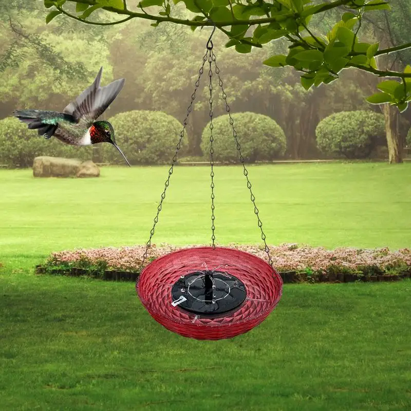 Bird Water Feeder Bird Feeder Station Water Fountain Solar Hummingbird Fountain Bath Bubbler Balcony Bird Bath Bowl For Terrace