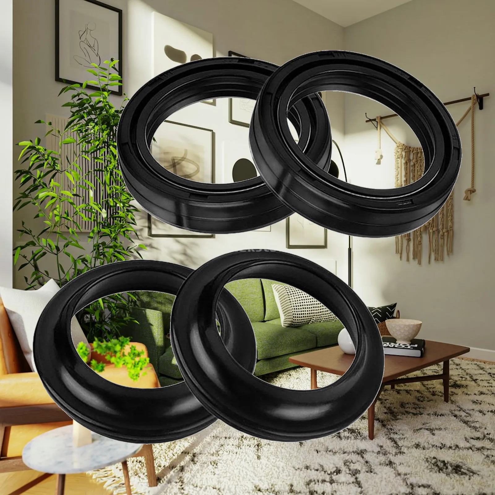 4Pcs Fork Damper Oil Seal Dust Cover Durable 39x52x11mm Wear Resistance for Harley XL883N XL1200L XL1200C Xlh883R XL1200V