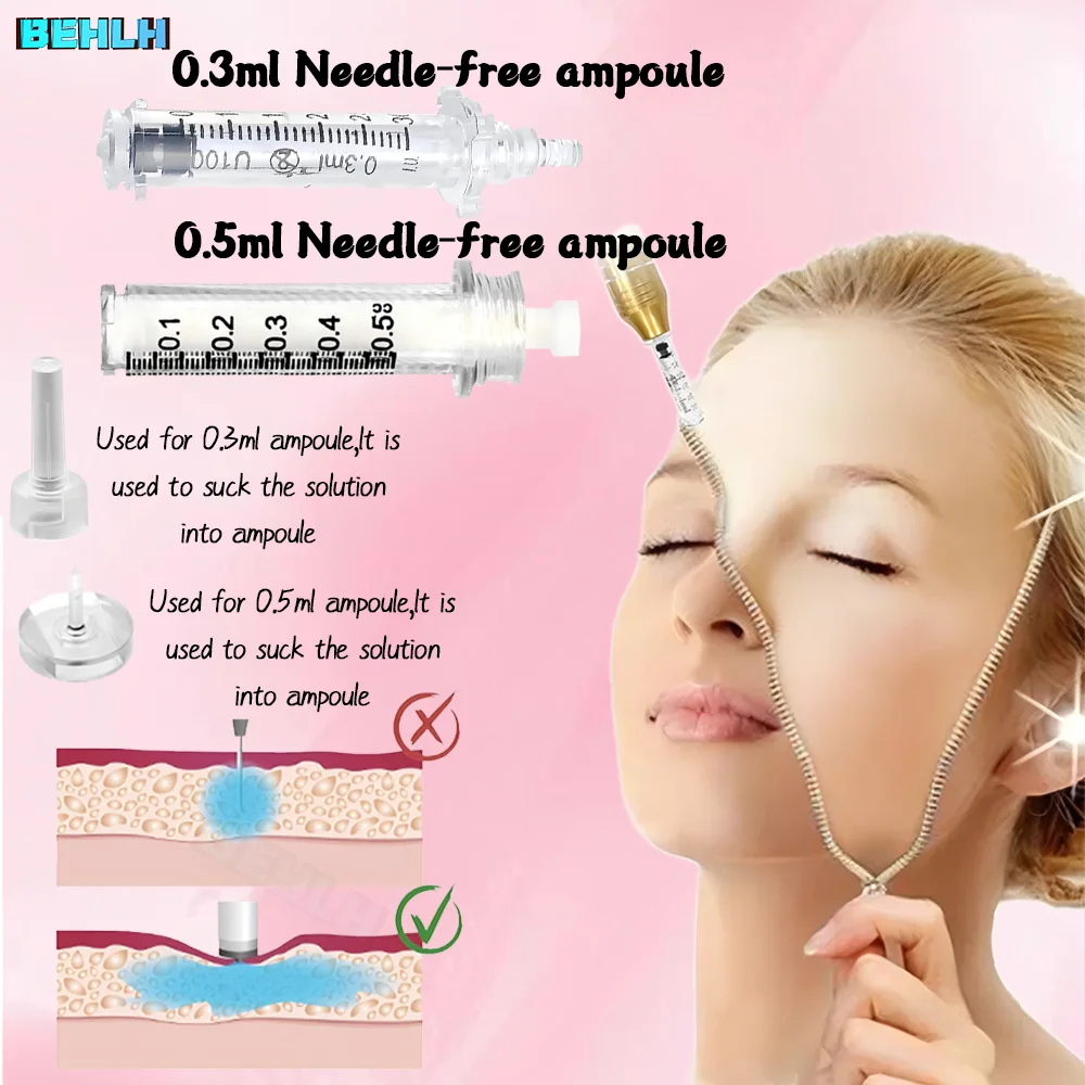 

0.3ml 0.5ml Disposable Sterile Ampoule Head for Hyaluron Pen Hyaluronic Acid Gun Atomizer Anti-wrinkle for Lip Filler Lifting