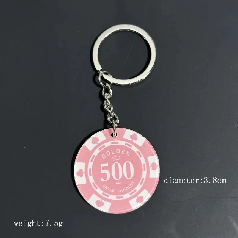acrylic poker chip keychain for men key ring car key chain Las Vegas keychain key holder portachiavi chaveiro llaveros bag charm