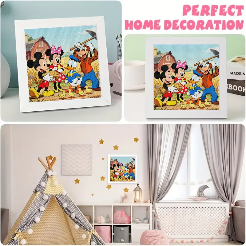 5D DIY Полный дрель Алмазная картина Комплект с Микки Маусом, Минни Маусом, Дональдом Даком и Гуфи в очаровательной фермерской урожай S