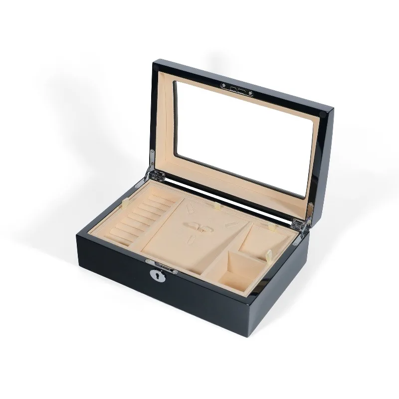 Luxury Jewelry Box Transparent Window Display Case Nordic Minimalist Baking Paint Storage Boxes Necklace Pendant Earrings Boxes