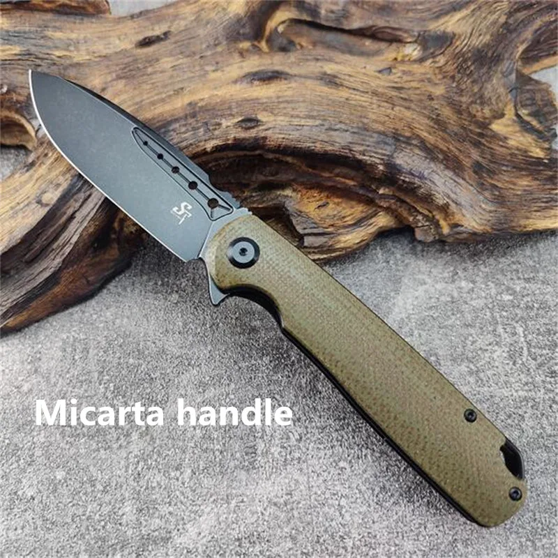 Eafengrow Sitivien ST131 Real D2 Blade G10/Micarta Flipper Utility Outdoor EDC Camping Hunting Pocket Folding Knife - view 4