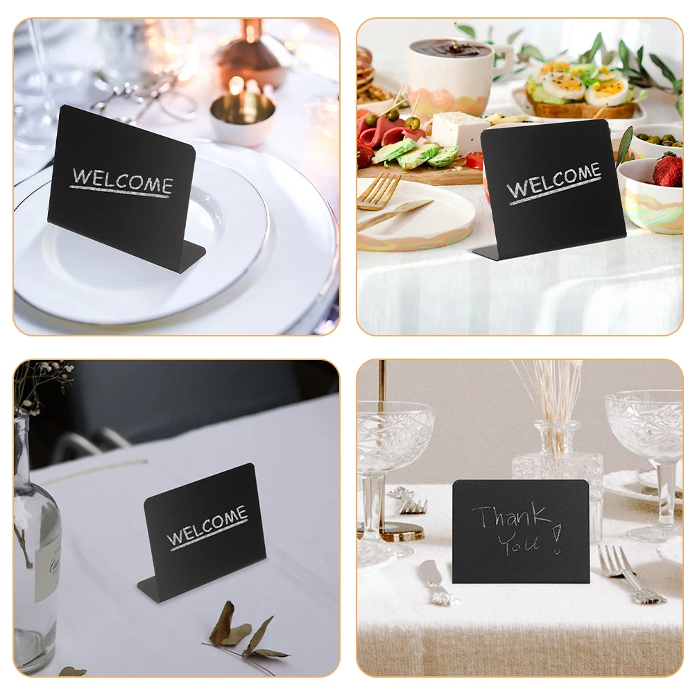 

12 Pcs Mini Desktop Chalkboards Black 100x75mm PVC Price Tags Writing Drawing Boards Signs for Party Home Restaurant Menu