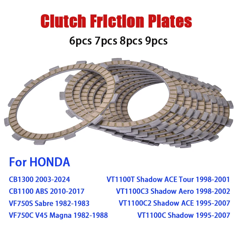 

Motorcycle Clutch Friction Plates For HONDA VT1100 C C2 C3 T VT1100C CB1100 CB1300 2003-2024 VT CB 1100 1300 VF750 VF750C VF750S