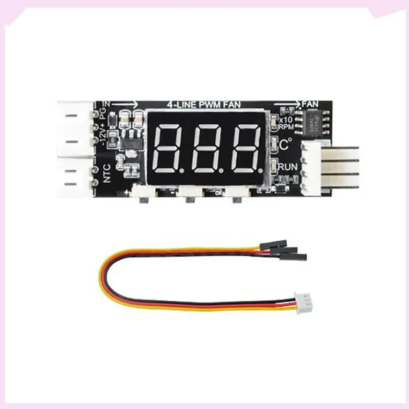 B24B 2X 12V PWM 4-Wire Fan Temperature Control Speed Controller Chassis Noise Reduction Module Support Fan Speed Control