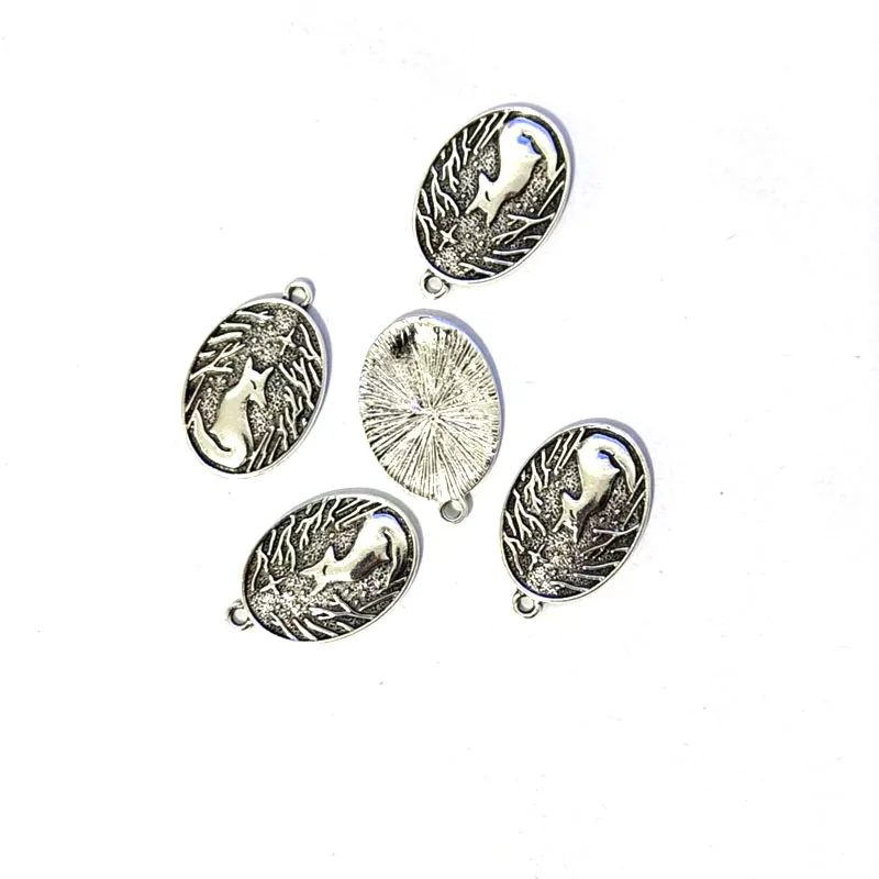 5pcs new Zinc Alloy Ancient Silver color Star Fox Tree DIY women man Accessories