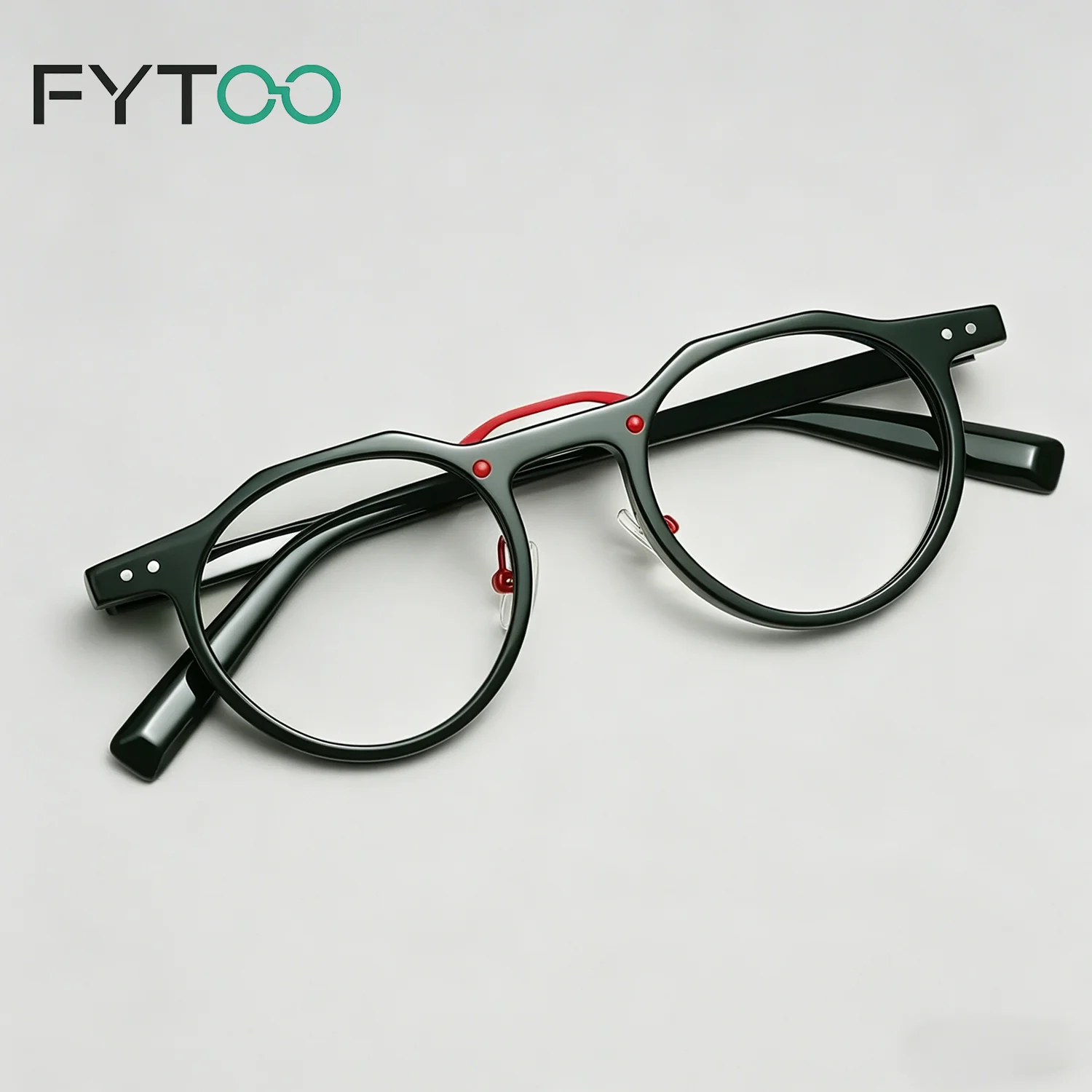 

Оправа для очков FYTOO из ацетата, круглая, унисекс, ультралегкая, модная, ретро, для повседневного ношения, 1080-02