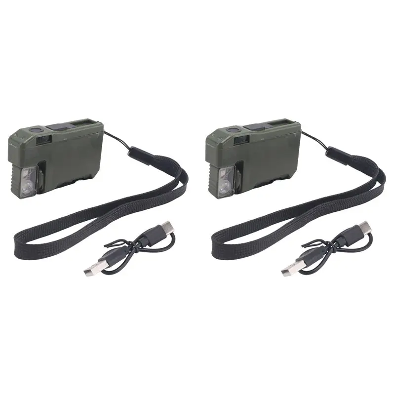2X G5 Rechargeable EDC Flashlight, 400 Lumens, Magnetic Mini Pocket-Sized Led Light With 180° Rotation RGB Dual Light