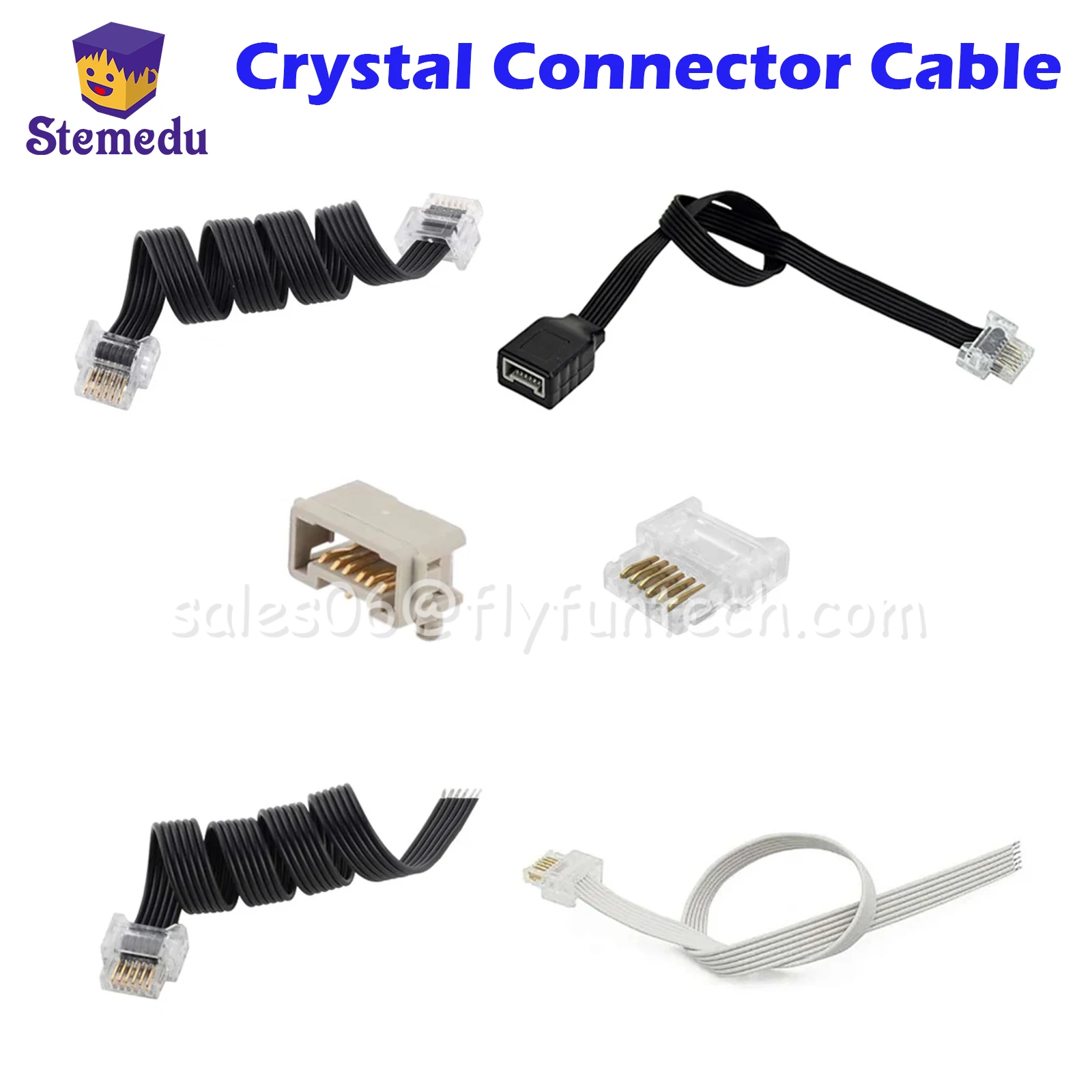 

25cm Extension Wire Power Functions 6P6C Metal Crystal Connector Cable WE-DO 2.0 Motor Connection Cord Repair Building Block