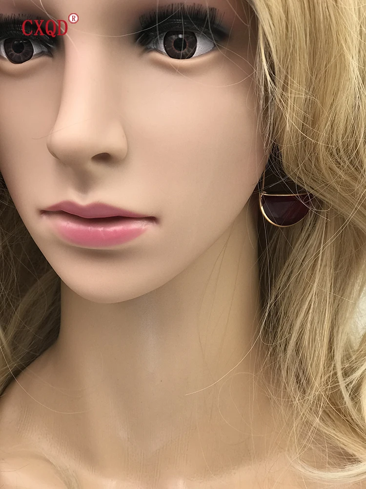 Korean New Design Fashion Large Multicolor High Quality Simple Half Circle Earrings Luxury Transparent Glass Jewelry For Women