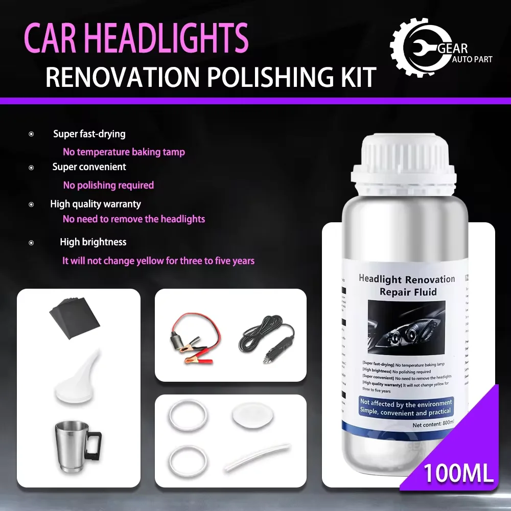 Car Headlight Polish Restoration Kit Automotive Headlight Care Tool Car Headlight Restoration Liquid Headlight Restoration Set