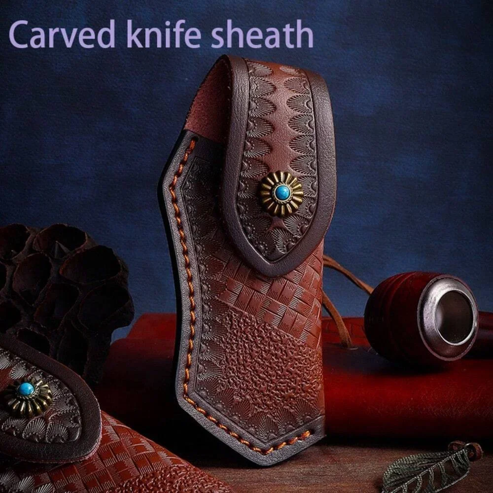 NEW Universal Folding Knife Leather Sheath (Without Tool) Camping Stuff （No Knife）