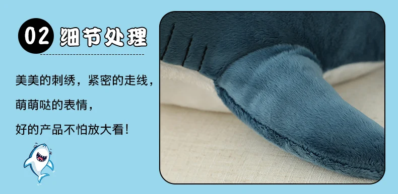 15-140cm kawaii rosa Hai Plüsch tier Riesen Stofftier große weiche Puppe Wal Delphin lange Schlaf kissen Mädchen Geschenk für Kinder – Detail 14
