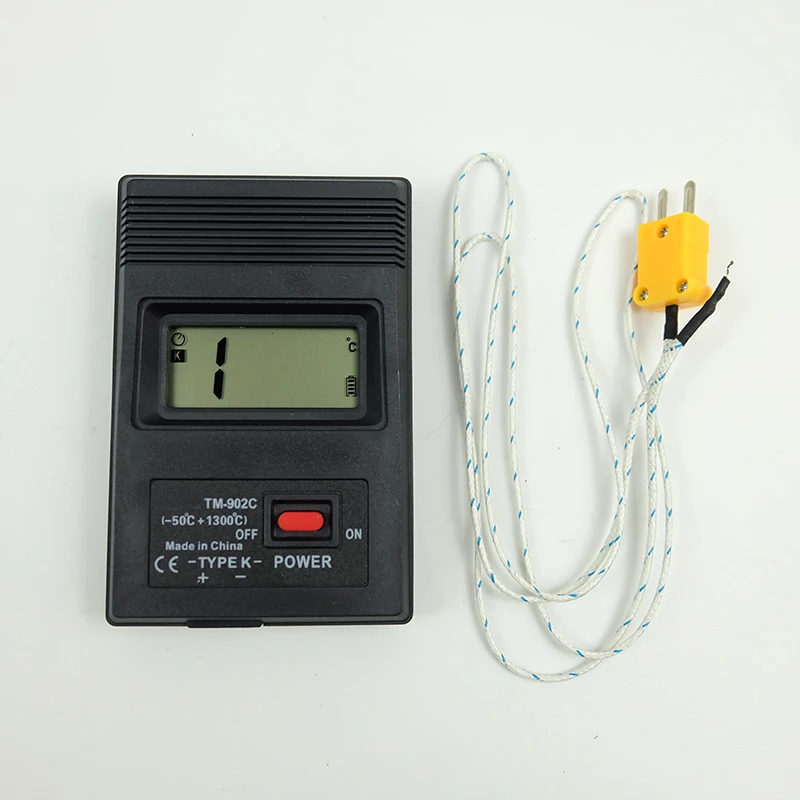 TM902C K-type Digital Thermometer Tester Temperature Meter TP01 Thermocouple Needle Probe -50C to 1300C