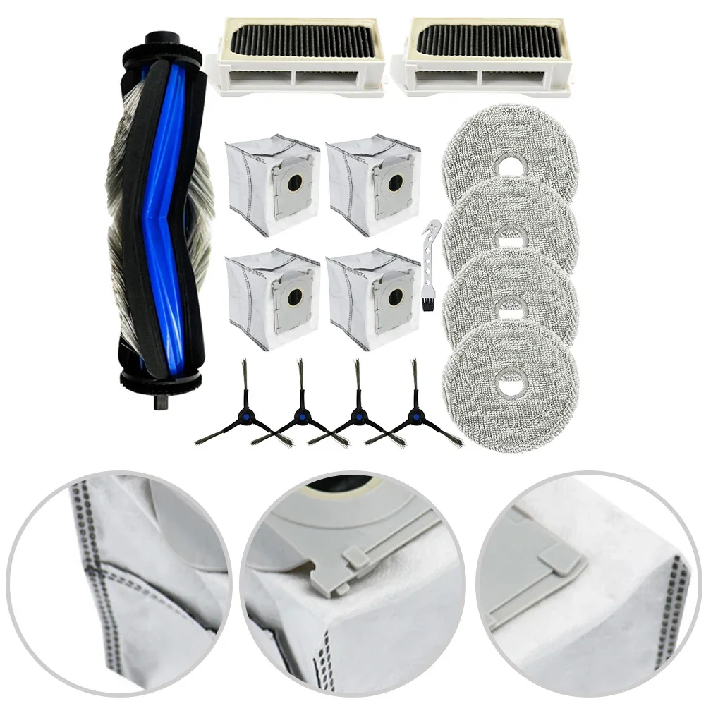 16 Pcs/set For-ECOVACS For-Deebot  For Mini Robot Vacuum Cleaner Main Side Brush Dust Bag Mop Cloth Kit Replacement Accessories