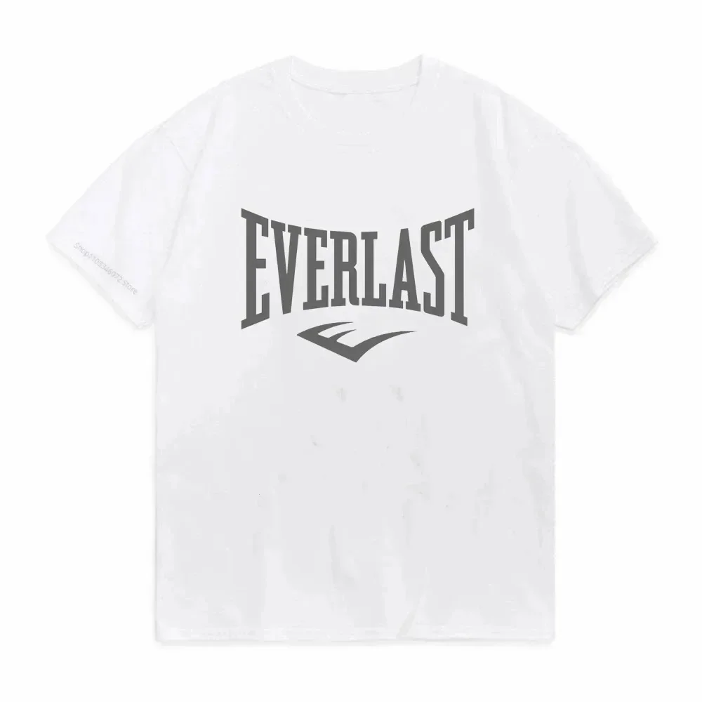 2025 جديد حار EVERLAST الملاكمة شعار تي شيرت الرجال النساء س الرقبة طباعة المتضخم تيز القمم تي شيرت Harajuku هوديس البوب Y2k القمم
