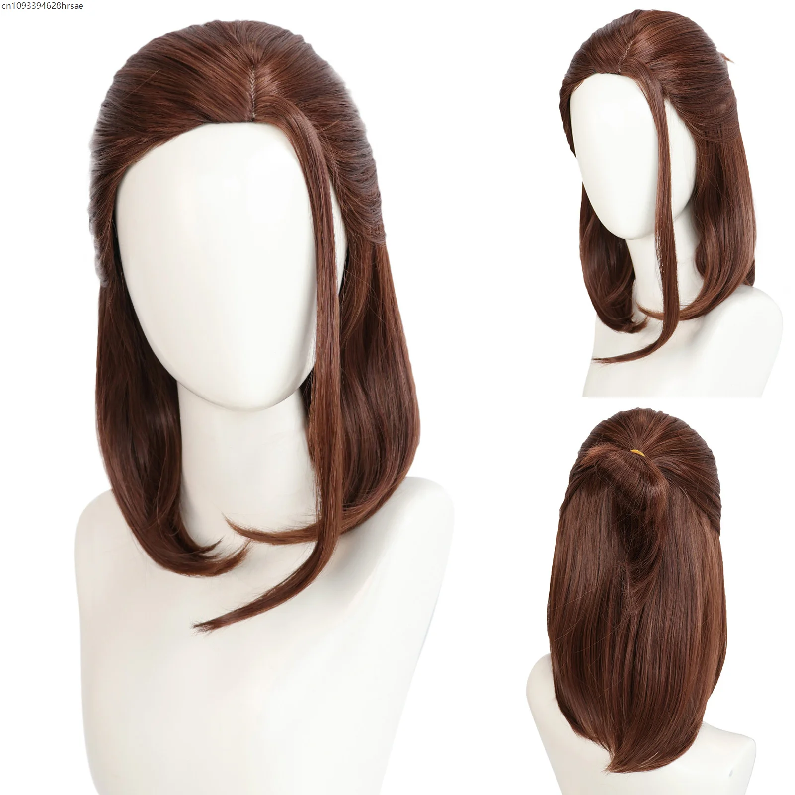 

Movie Cosplay Costume Wig 37Cm Brown Short Cosplay Wigs Brown Parting Anime Hair Halloween Resistant Synthetic Hair