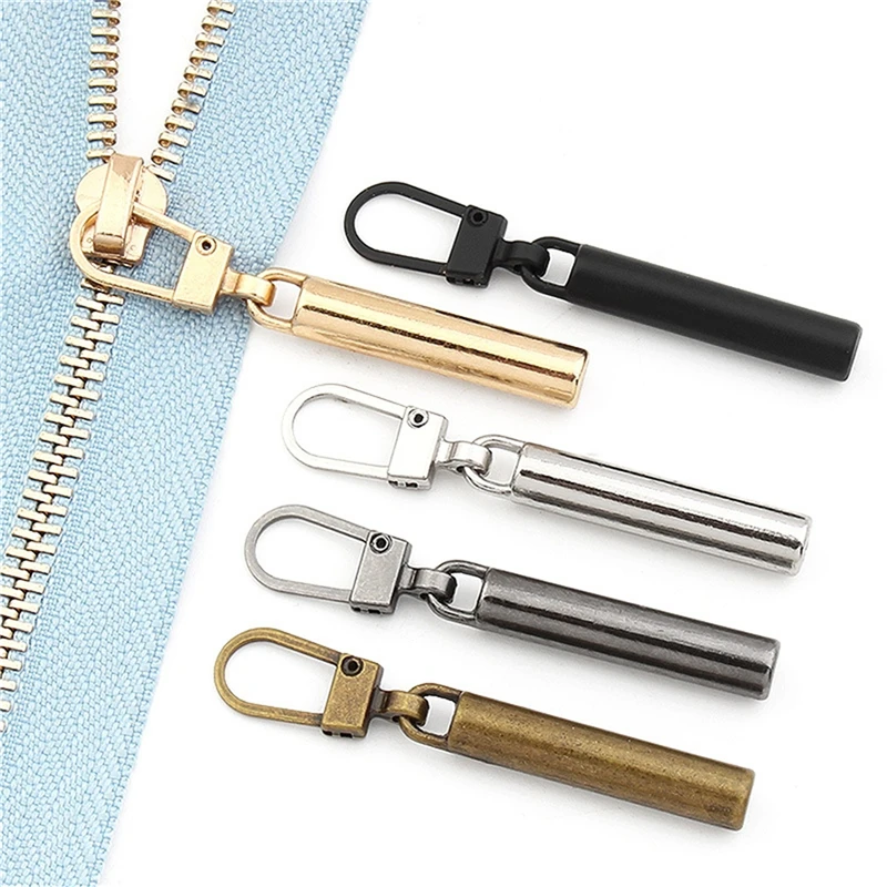 5pcs Detachable Metal Zipper Pullers for Zipper Sliders Head Zipper Pull Tab DIY Sewing Bags Down Jacket Zippers Repair Kits