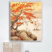 YIJIE Painting By Numbers Landscape Tree By The River DIY HandPainted Oil Painting Canvas Colouring Unique Gift Home Decorate