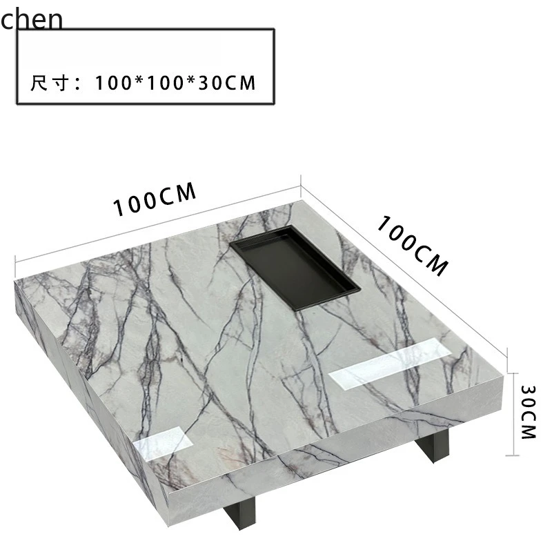 HXL High-End Feel Rock Plate Coffee Table Modern Minimalist Home Living Room Coffee Table