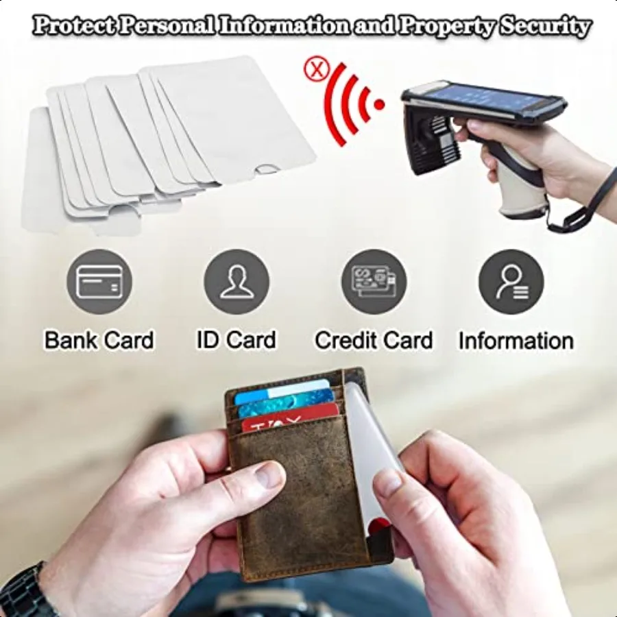 RFID Blocking Card Holder Credit and Identity Card Protector for Theft Protection 10 Pack Secure Sleeves for ID Debit Cards in