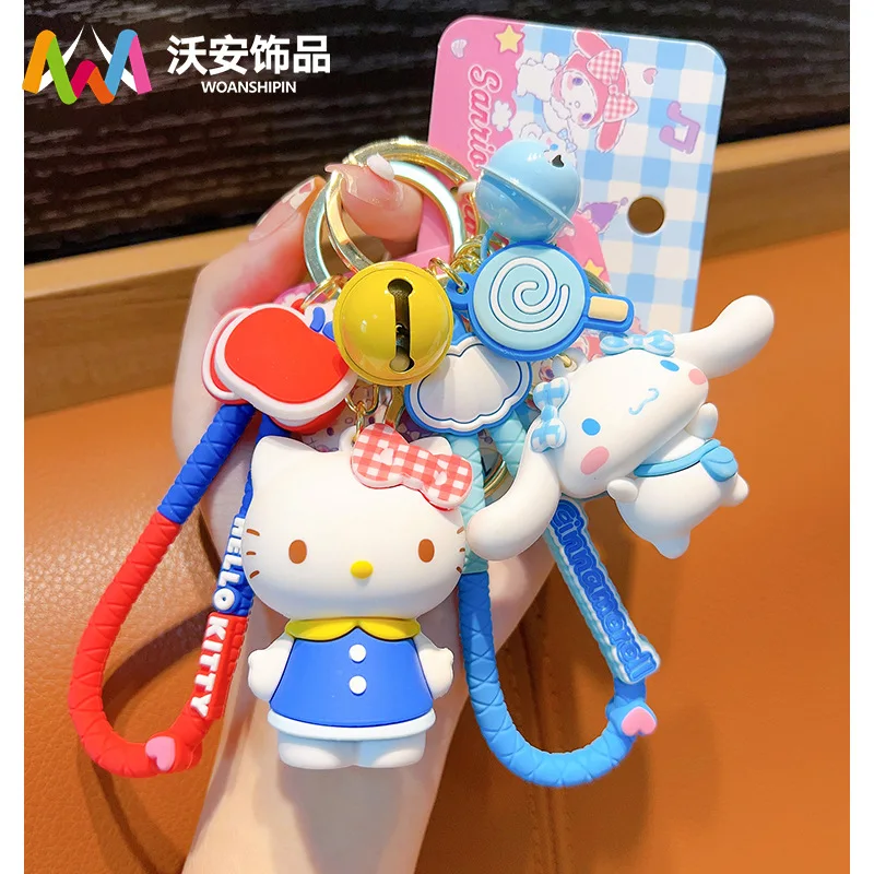 

Новое милое украшение для сумки с декором в виде колокольчика | Подвеска для школьного рюкзака Sanrio Hello Kitty Lovely | Брелок для ключей My Melody в подарок для девочек