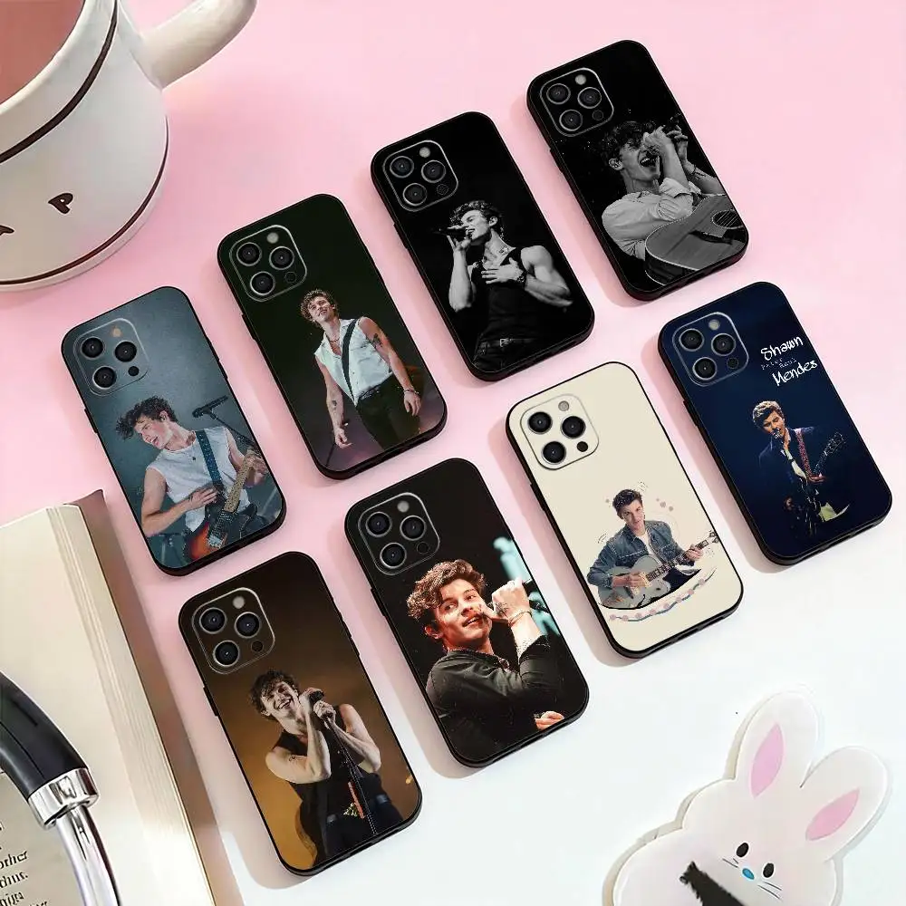 Shawn Mendes-S SINGER Phone Case For iPhone 17,16,15,14,13,12,11 Plus,Pro Max,Soft Silicone Black Cover