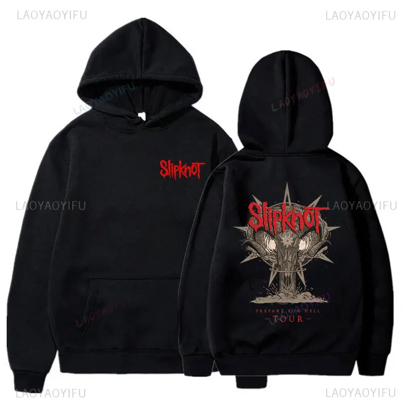 Prepare for Hell Tour Rock Men Hoodie Faddish Comfort Sweatshirts Slipknots Outerwear Heavy Metal Printed 2024 Hooded Streetwear