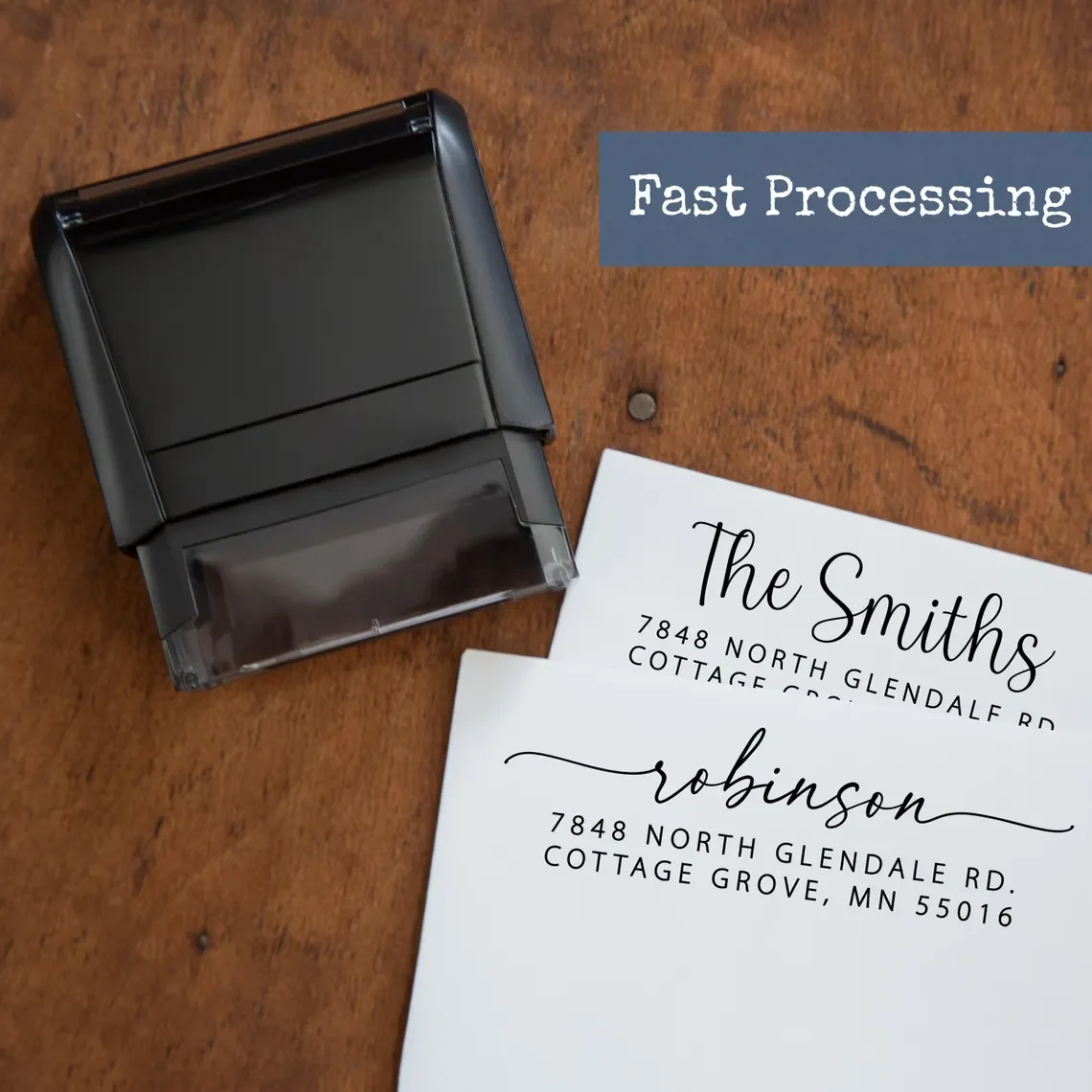 Sello Personalizado Autoentintable Rectangular con Logotipo, Nombre, Firma, Fecha, Dirección, Etiqueta, Sello de Goma