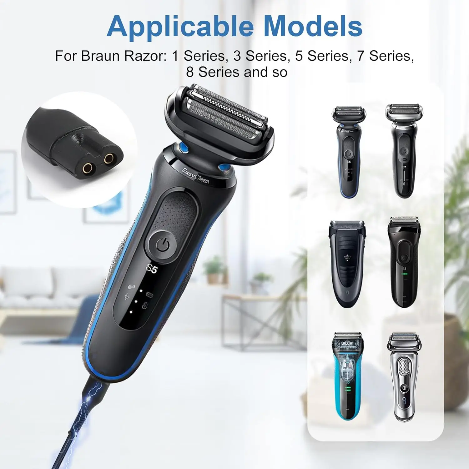 شاحن Brangdy 12 فولت مناسب لسلسلة براون 3 5 7 9 1 XT5 ماكينة حلاقة كهربائية 3040s 340s 9385cc 370 720 760cc 790cc 720s أداة تهذيب اللحية