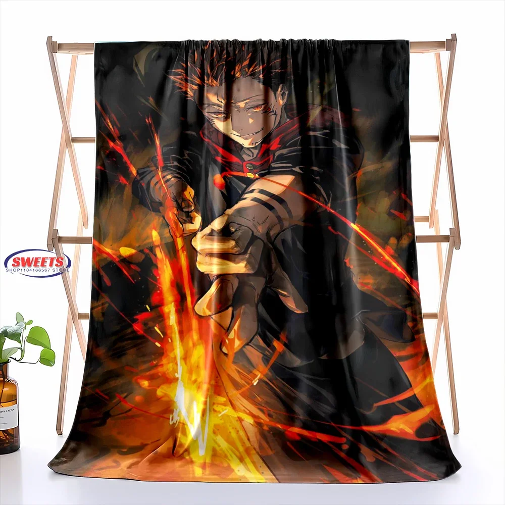 J-Jujutsu Ka1sen Anime Cartoon Flannel Blanket for Bed Bedroom Sofa Picnic,Warm Throw Blanket for Cover Outdoor Leisure Nap Gift