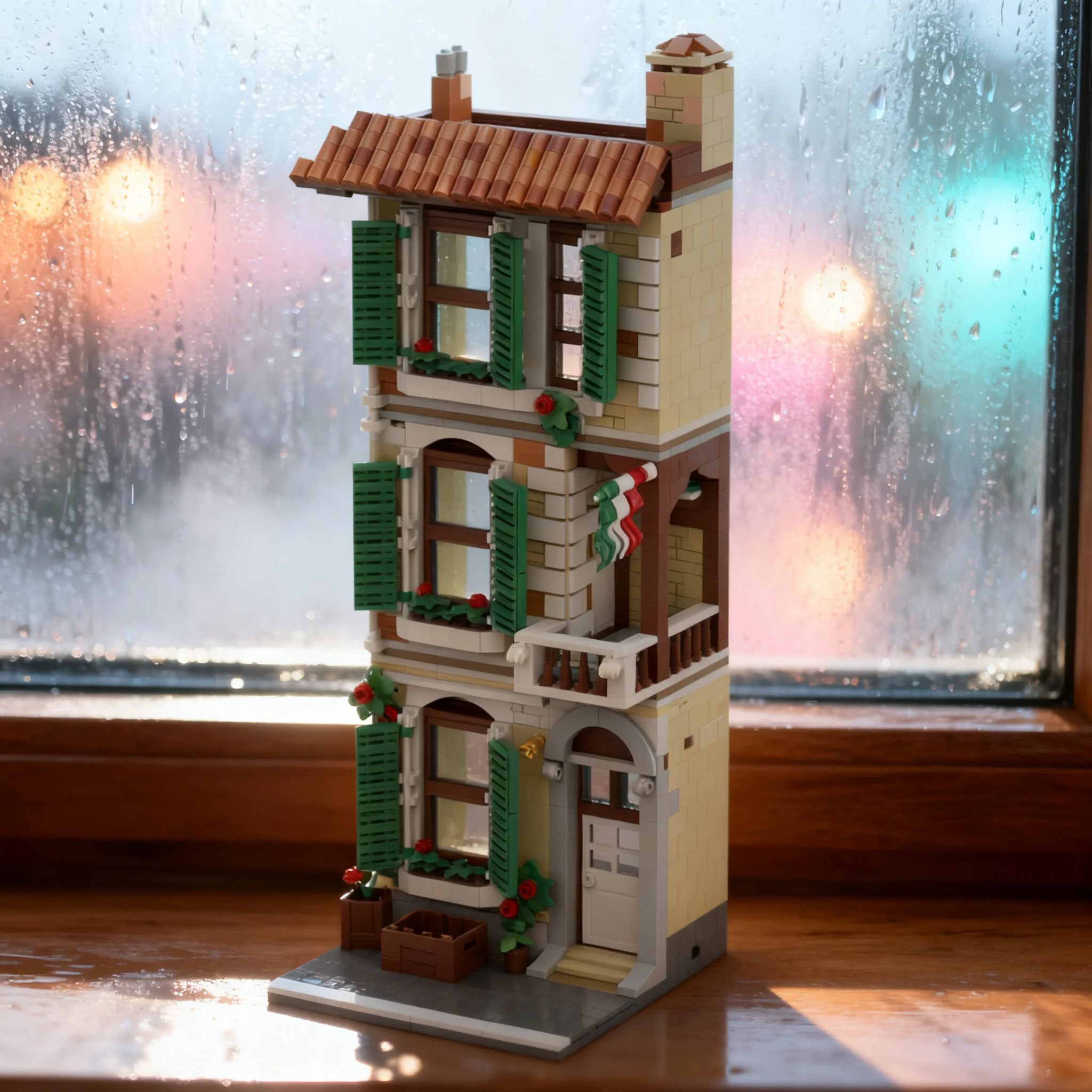 1225pcs MOC Italian Style Apt Modular Slim Modular Streetscape Model Building Blocks Construction Toys Christmas Gift Brick