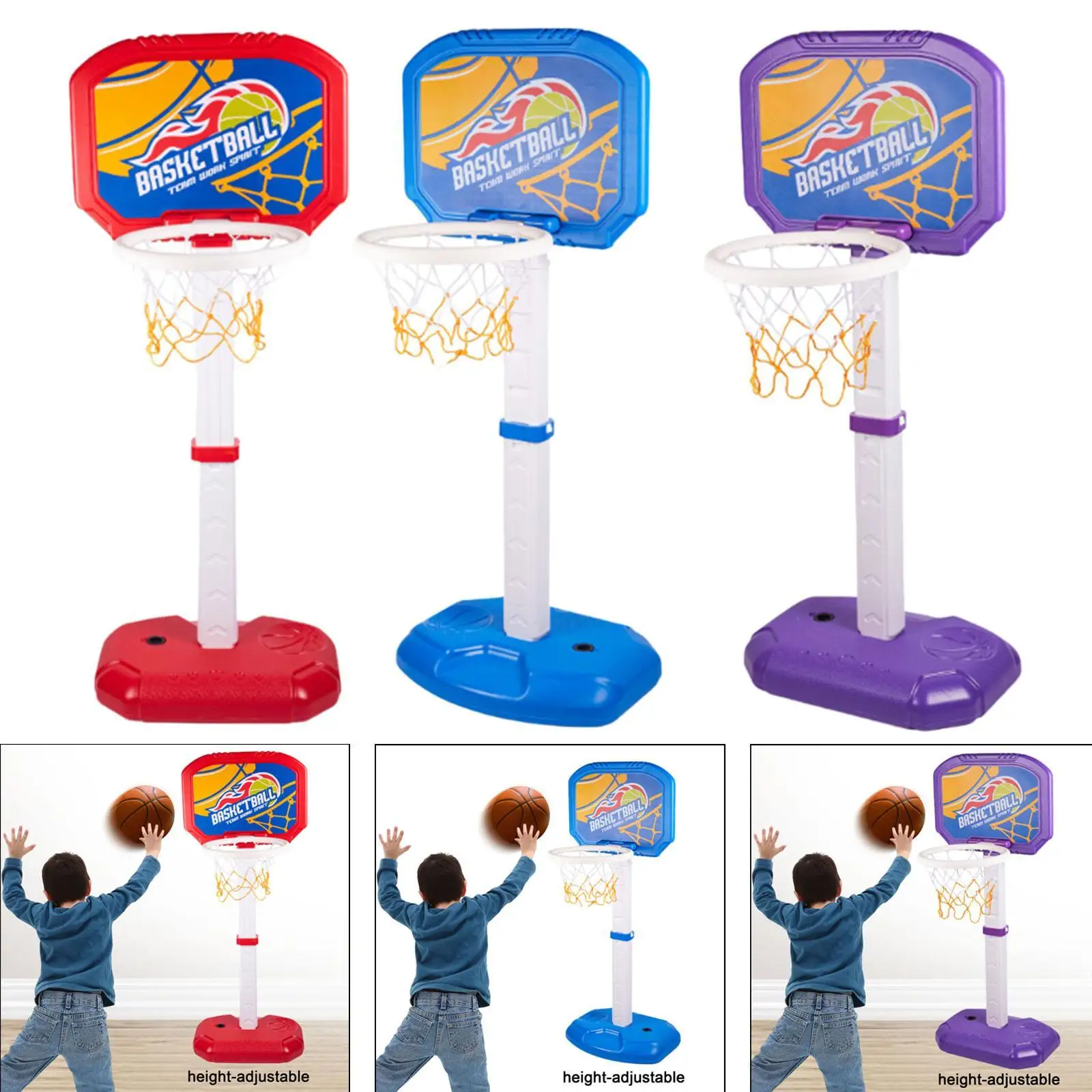 Conjunto de aro de baloncesto, regalos, aro de baloncesto junto a la piscina para jardín al aire libre, familia