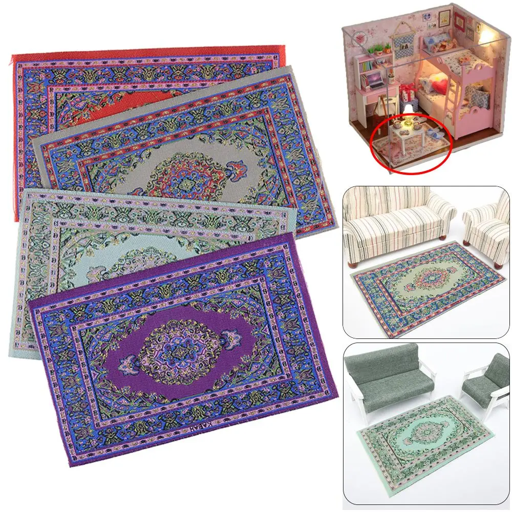 Revêtements de sol de meubles jouets multicolores, accessoires de beurre, tapis de maison de courses, Lea tissé l'inventaire, yeux de la Perse