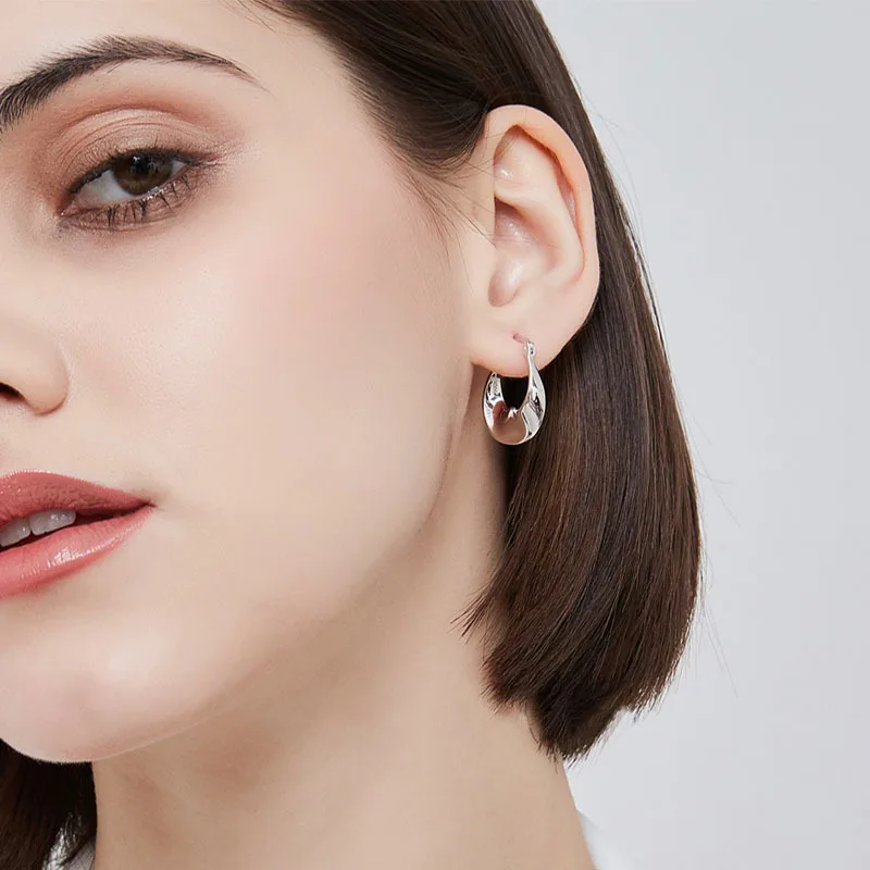 Women's Irregular Shape 925 Sterling Silver Earrings, Personalized