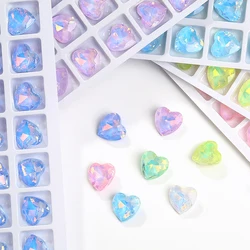Heart 10mm Pointback Rhinestones Glitter Glass Crystals Clothes Decoration Opal Mocha Diamond Diy Crafts Jewelry Accessorie