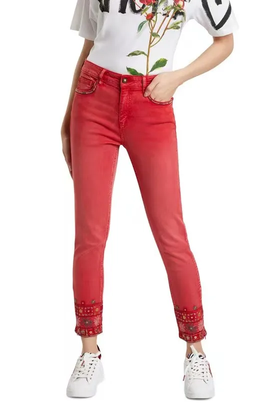 

Новые модные лоскутные прямые джинсы с высокой талией 9 дюймов от весны, Испании, для экспорта.