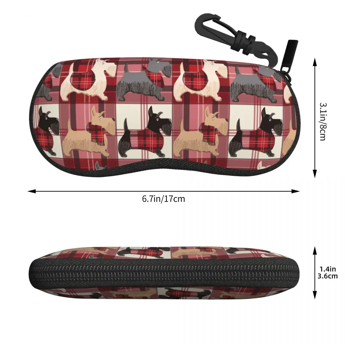 Scottish Terrier Cute Puppies Glasses Case Portable Box Animal Dog Eyewear Storage Box Protector Glasses Box