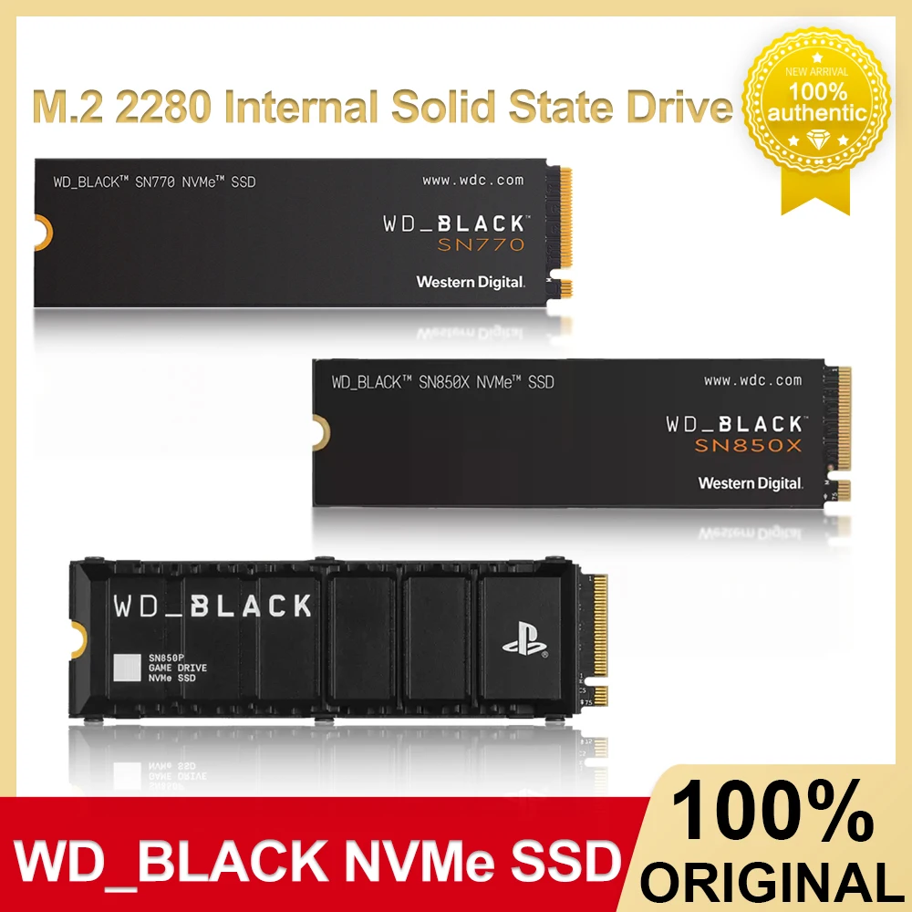 WD_BLACK SSD SN770 SN850X SN850P M.2 2280 NVMe Internal Solid State Drive PCIe4.0 High speed Game Drive Works for PS 5 Hard Disk