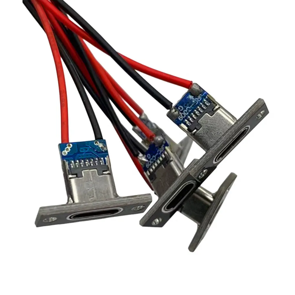 USB 3.1 Jack Connector 2Pin Charging Port USB C Socket Soldering Repair Adapter With Screw Fixing Plate Mount - Detail 1