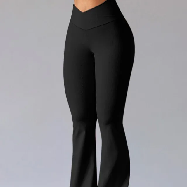 Legginsy Flare Długie Spodnie Damskie Solid Slim Fit Regular Splice Trousers Sheath Tight High Waist Pant Office Ladies Spring 2024