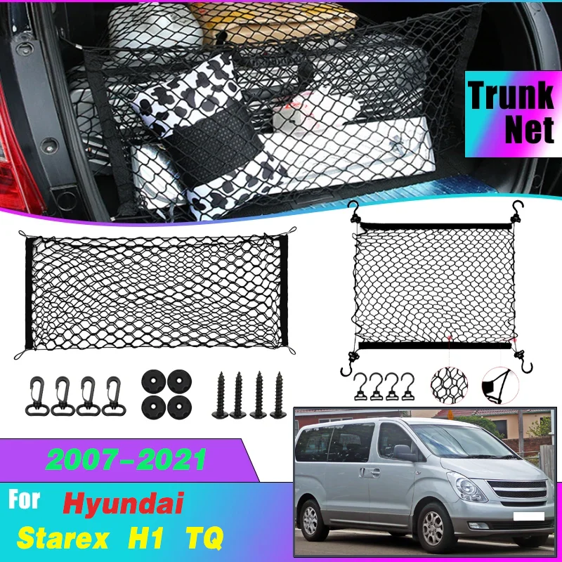 

Car Trunk Storage Nets For Hyundai Starex H1 TQ 2007-2021 Rear Stretchable Mesh Pocket Nets Storage Elastic Cargo Car Accessorie