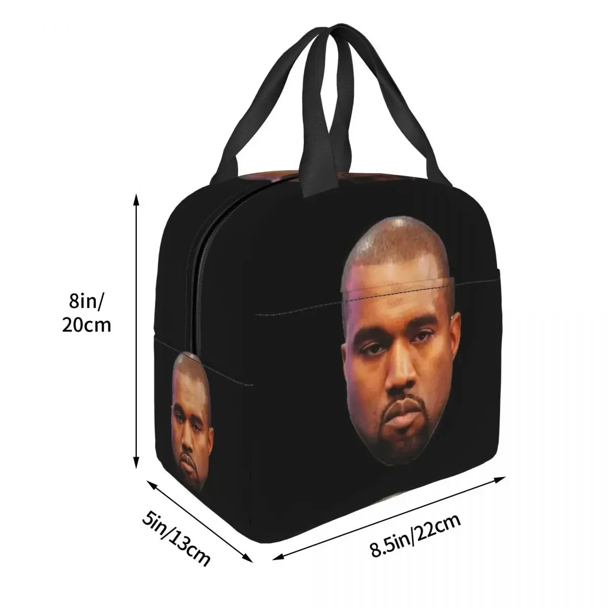 Bolsas de almuerzo con aislamiento facial Kanye West Meme, bolsa térmica, contenedor de almuerzo, bolsa grande divertida, bolsa Bento, viaje universitario