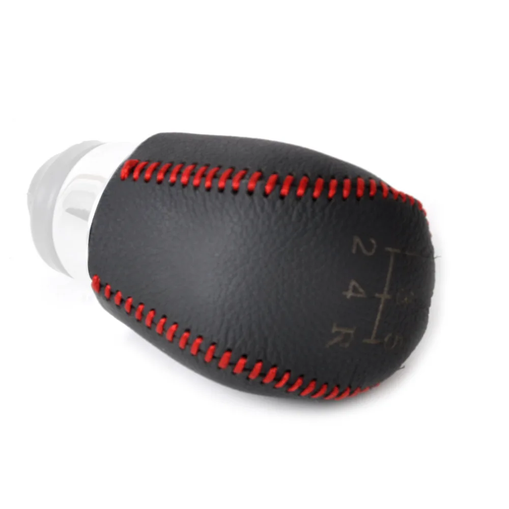 beler Car Styling Black New  Leather 5-Speed Gear Shift Knob Cover for Ford Focus MK II III 2004 2005 2006 2007 2008-2015