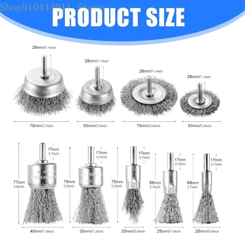 28gf Professional 9pcs Drill Forw Wheel Set Durability Carbone Steel Roue Brosses