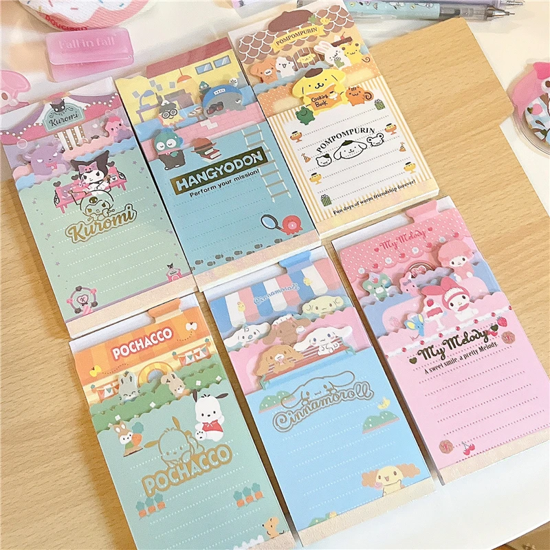 Cartoon Anime Sanrio Series Notepad Kawaii My Melody Cinnamoroll Kuromi Pochacco Cute Student Hand Account Notebook Kids Gift