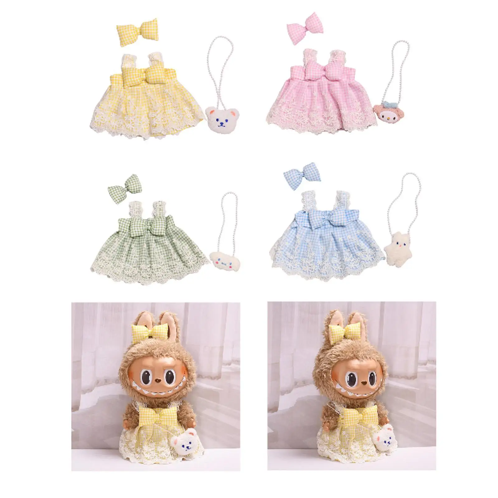 Dolls Princess Dress Clothes Accessories Accessory Doll Plaid Skirt Clothes for 38cm Dolls Girls Dolls Dress up Birthday Gifts